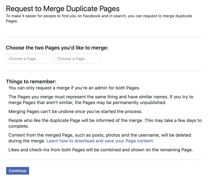 How to Merge Facebook Pages